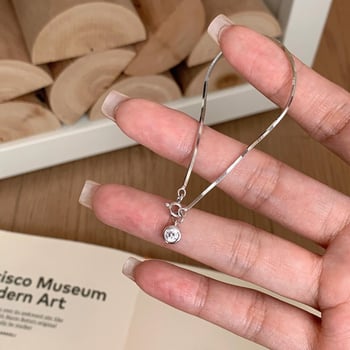 Női karkötő 925-ös ezüstből buborék alakú kis gyémántokkal, geometriás dizájn kígyócsont motívummal, divatos, luxus, rétegelt viseletre