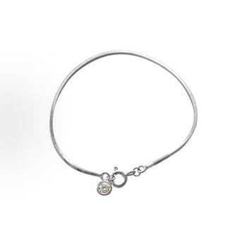 Női karkötő 925-ös ezüstből buborék alakú kis gyémántokkal, geometriás dizájn kígyócsont motívummal, divatos, luxus, rétegelt viseletre