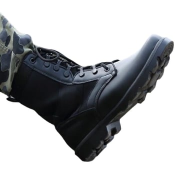Uniszex acélorrú harctéri csizma kültéri katonai kiképzéshez, magas szárú, EVA talppal