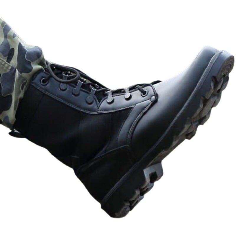 Uniszex acélorrú harctéri csizma kültéri katonai kiképzéshez, magas szárú, EVA talppal