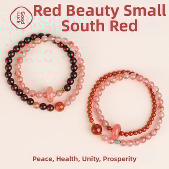 Természetes kristályból készült karkötő kettős körös stackelésre, nőknek, polírozott felület, eredeti dizájn a Yiruxuan-tól