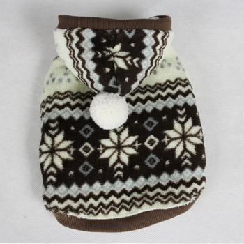 ASONPET Palton pentru pisici și câini – model fulg de zăpadă, exterior din fleece coral, interior din fleece de bumbac, cald, stil casual, utilizare generală