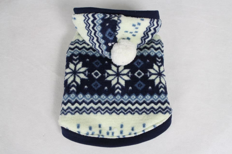 ASONPET Palton pentru pisici și câini – model fulg de zăpadă, exterior din fleece coral, interior din fleece de bumbac, cald, stil casual, utilizare generală