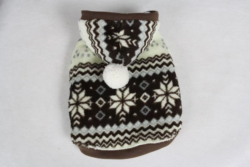 ASONPET Palton pentru pisici și câini – model fulg de zăpadă, exterior din fleece coral, interior din fleece de bumbac, cald, stil casual, utilizare generală