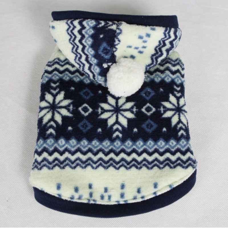 ASONPET Palton pentru pisici și câini – model fulg de zăpadă, exterior din fleece coral, interior din fleece de bumbac, cald, stil casual, utilizare generală