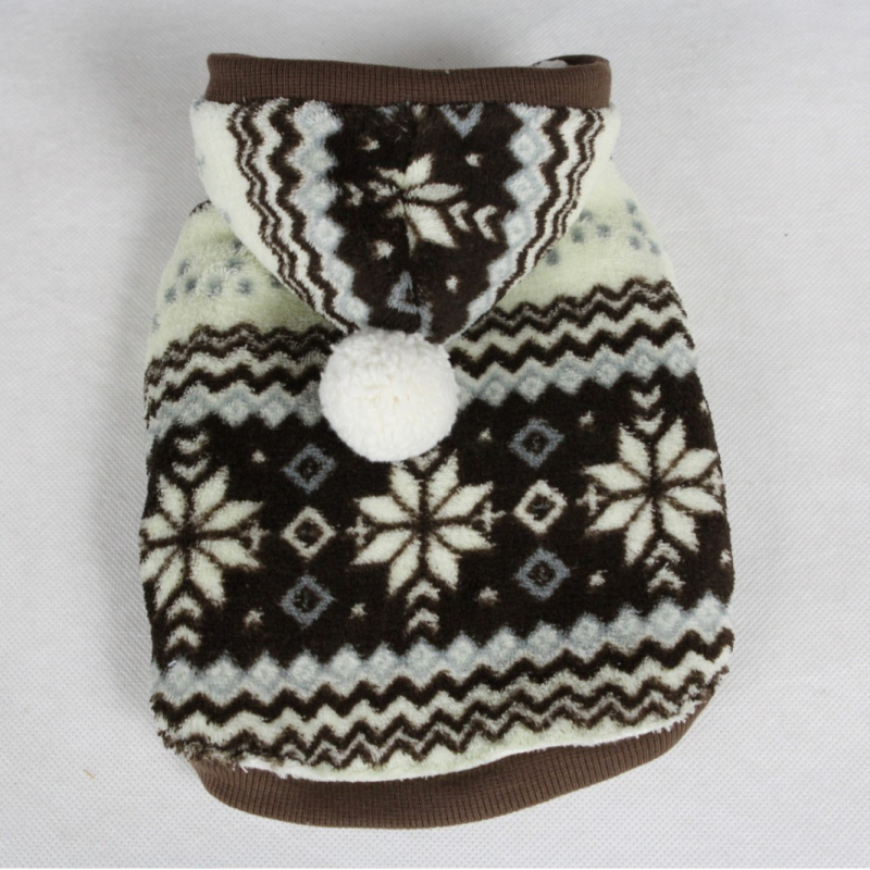 ASONPET Palton pentru pisici și câini – model fulg de zăpadă, exterior din fleece coral, interior din fleece de bumbac, cald, stil casual, utilizare generală