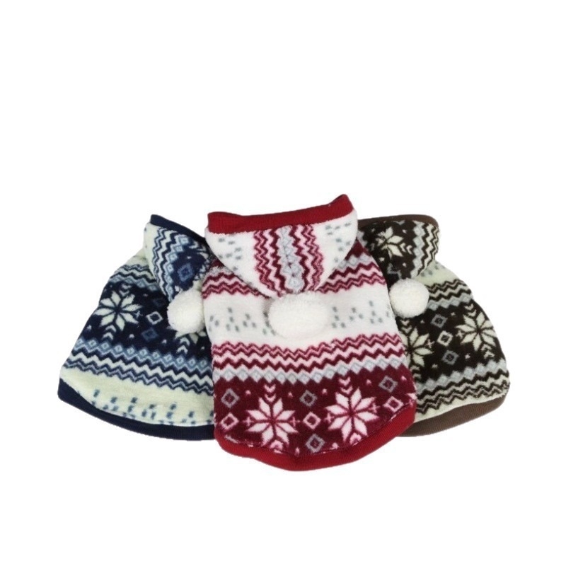 ASONPET Palton pentru pisici și câini – model fulg de zăpadă, exterior din fleece coral, interior din fleece de bumbac, cald, stil casual, utilizare generală