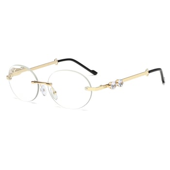 Keret nélküli olvasószemüveg anti-kékfénnyel, polikarbonát lencsék, keret: fém és polikarbonát, divatos, magas színvonalú
