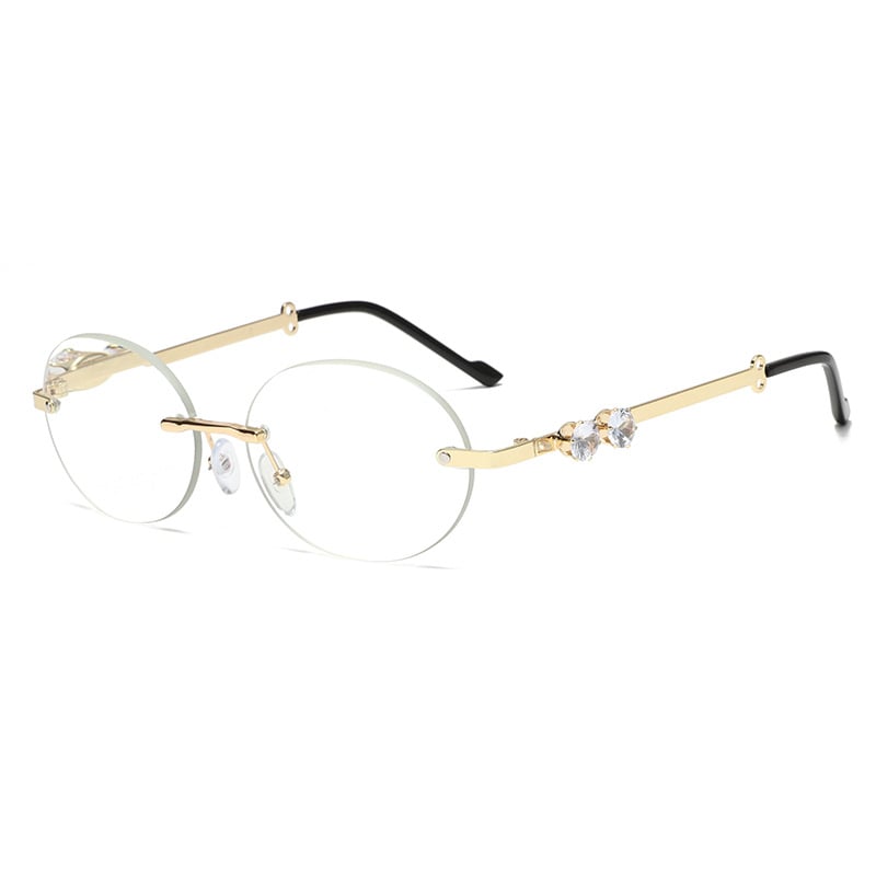 Keret nélküli olvasószemüveg anti-kékfénnyel, polikarbonát lencsék, keret: fém és polikarbonát, divatos, magas színvonalú