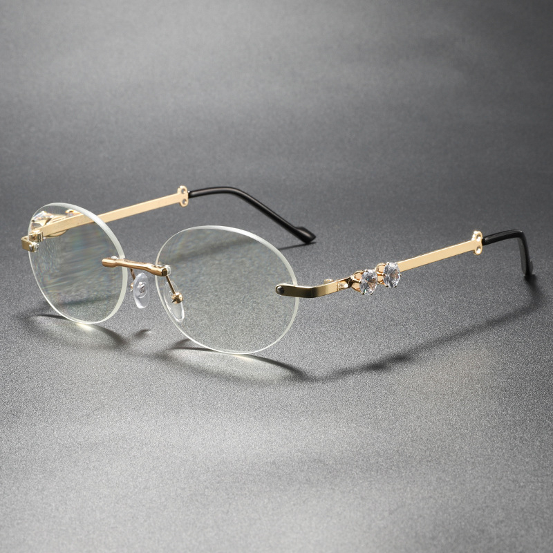 Keret nélküli olvasószemüveg anti-kékfénnyel, polikarbonát lencsék, keret: fém és polikarbonát, divatos, magas színvonalú