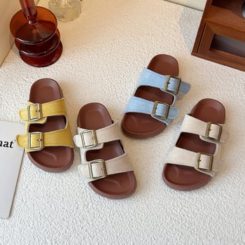 Gyerekek nyári szandálok | Nubuk felsőrész, gumírozott talp | Anti-slip, kopásálló | 4–16 éveseknek