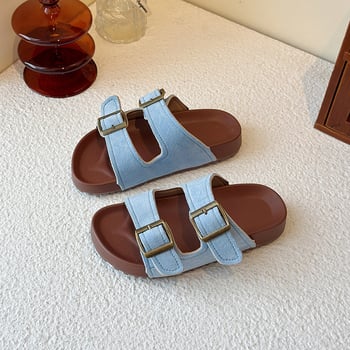 Gyerekek nyári szandálok | Nubuk felsőrész, gumírozott talp | Anti-slip, kopásálló | 4–16 éveseknek