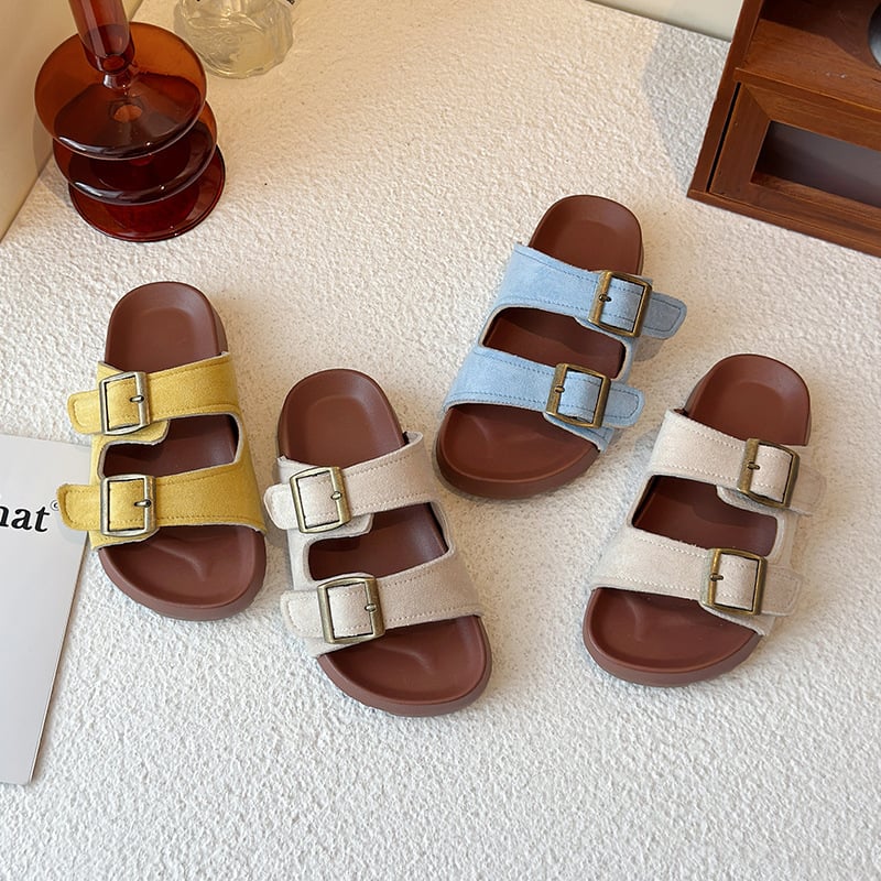 Gyerekek nyári szandálok | Nubuk felsőrész, gumírozott talp | Anti-slip, kopásálló | 4–16 éveseknek