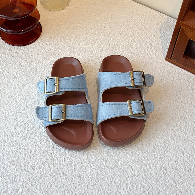 Gyerekek nyári szandálok | Nubuk felsőrész, gumírozott talp | Anti-slip, kopásálló | 4–16 éveseknek