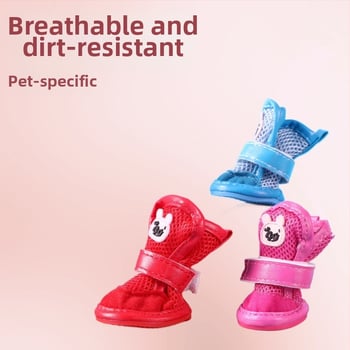 Kutyacipők – hálós és PVC anyag, casual stílus, csúszásmentes és kopásálló