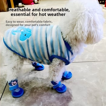 Kutyacipők – hálós és PVC anyag, casual stílus, csúszásmentes és kopásálló