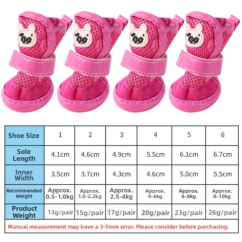 Kutyacipők – hálós és PVC anyag, casual stílus, csúszásmentes és kopásálló