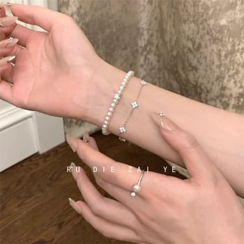 Kézrevaló karkötő ezüst bevonattal, édes stílus (Anyag: Silver plated; Eredet: Jinhua; Kiadás ideje: 2025 nyár; Stílus: Sweet; Kategória: Kézhez tartozó kiegészítők)