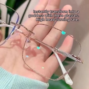 Olvasószemüveg keret nélküli, PC lencsék, anti-kék fény, sugárzás elleni védelem, rövidlátást támogat