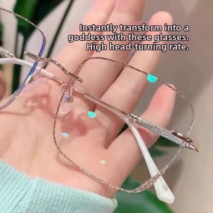 Olvasószemüveg keret nélküli, PC lencsék, anti-kék fény, sugárzás elleni védelem, rövidlátást támogat