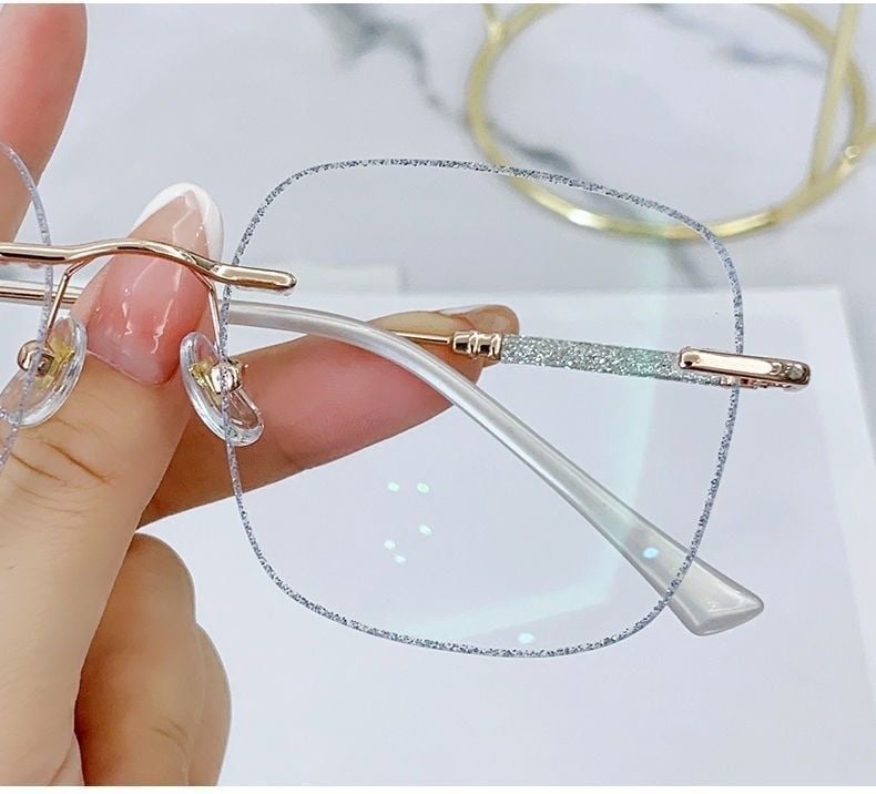 Olvasószemüveg keret nélküli, PC lencsék, anti-kék fény, sugárzás elleni védelem, rövidlátást támogat