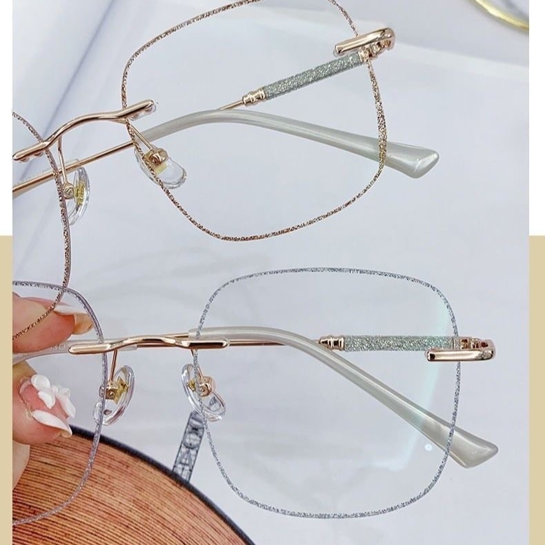 Olvasószemüveg keret nélküli, PC lencsék, anti-kék fény, sugárzás elleni védelem, rövidlátást támogat