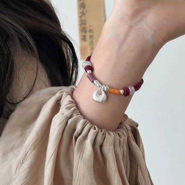 Kézzel szőtt, állítható uniszex karkötő, damilból, elektroplatálás, 2024 tavasz