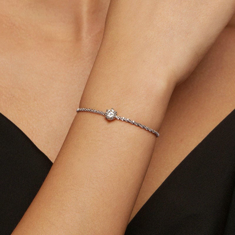 Karkötő, 925 ezüst, geometriai mintázat, elektroplatírozott, márka Leda, nők számára, egyszerű divat ékszer