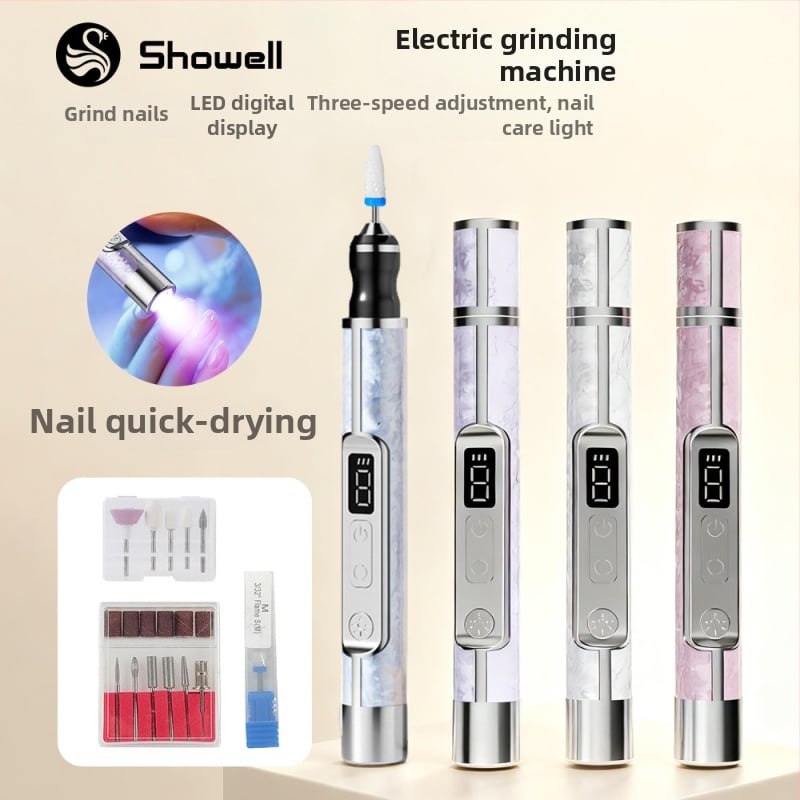 Kétfunkciós elektromos manikűr lámpa LCD kijelzővel, polírozó funkcióval és töltő polírozó tollal; modell SMN-79, Suowei márka, Zhejiang, OEM