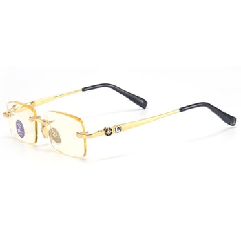 Keret nélküli olvasószemüveg citrines pehelyekkel, természetes lencsék, anti-radiáció és UV védelem