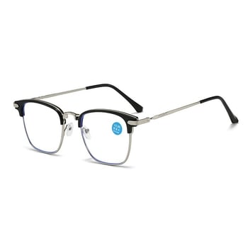 Olvasó szemüveg, fém félkeret, kékfény elleni védelem, HD szemvédelem, négyzetes keret