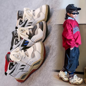 Fiúknak szóló kültéri túrabakancsok — könnyűek, csúszásmentesek, magas szárúak, Velcro-zárású, gumitalppal