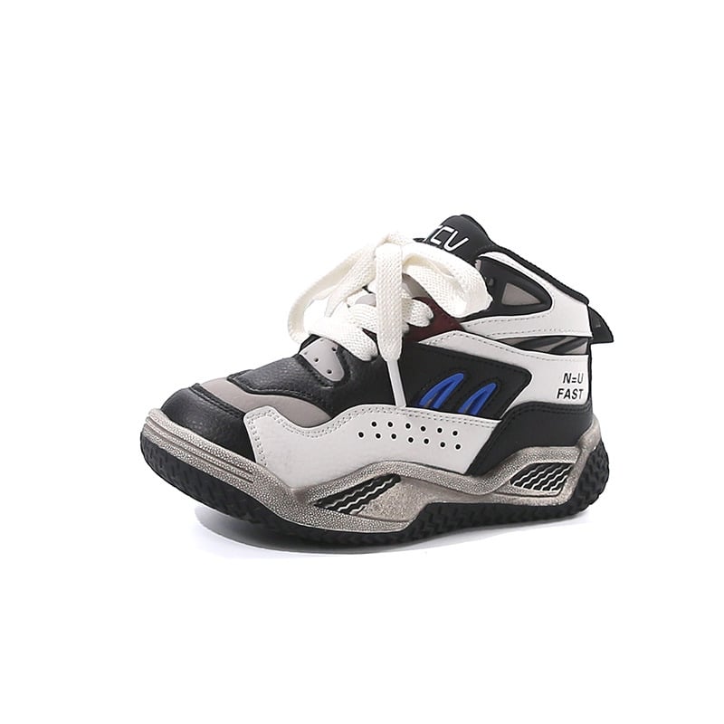 Fiúknak szóló kültéri túrabakancsok — könnyűek, csúszásmentesek, magas szárúak, Velcro-zárású, gumitalppal