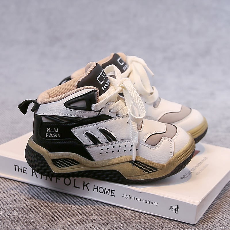 Fiúknak szóló kültéri túrabakancsok — könnyűek, csúszásmentesek, magas szárúak, Velcro-zárású, gumitalppal