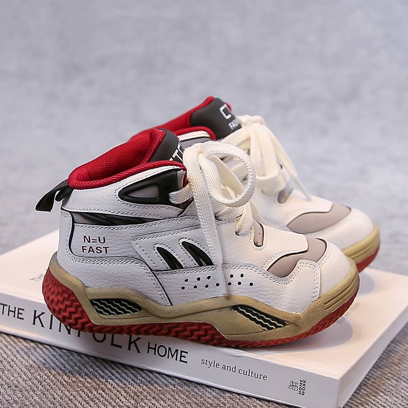 Fiúknak szóló kültéri túrabakancsok — könnyűek, csúszásmentesek, magas szárúak, Velcro-zárású, gumitalppal