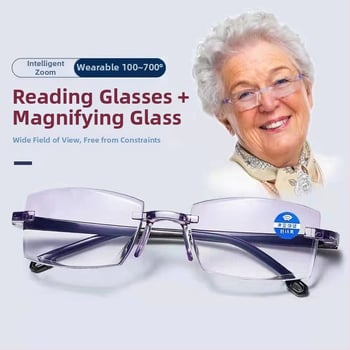 Szemüveg olvasáshoz keret nélküli, PC lencsékkel, anti-kék fény, UV védelem és anti-radiáció