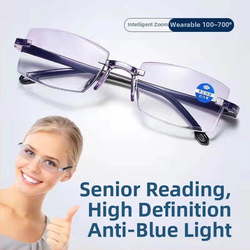 Szemüveg olvasáshoz keret nélküli, PC lencsékkel, anti-kék fény, UV védelem és anti-radiáció