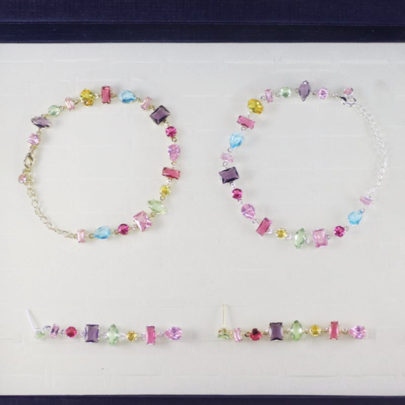 Miaoyue Jewelry cirkón geometriai karkötő | Friss és édes stílus | Női kéz ékszere