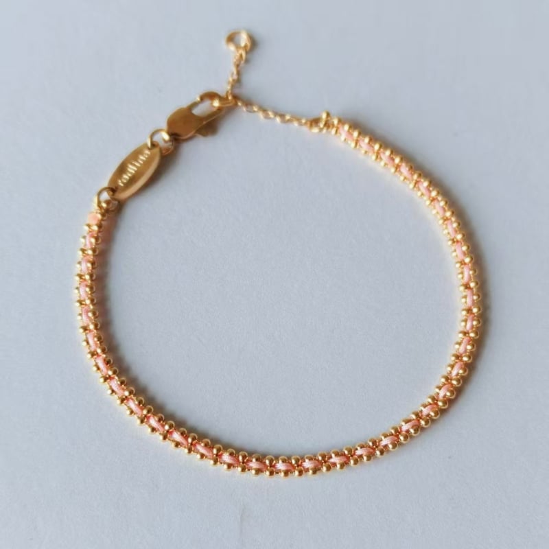 Titánium-acél karkötő, szövéses kivitel, női stílus, geometrikus kialakítás (PS0905)