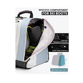 Sport hátizsák sícipő és görkorcsolya tárolására, poliészterből, lélegző, ultra könnyű, bővíthető kapacitás, görbült vállpántok