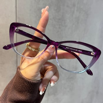 Cat-eye olvasó szemüveg anti-kék fény lencsékkel, teljes keretű műanyag keret, 2025 tavaszi megjelenés