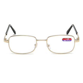 HD üveg lencséjű olvasószemüveg, karcolás- és hőálló, teljes fém keret, középkorúak és idősek számára