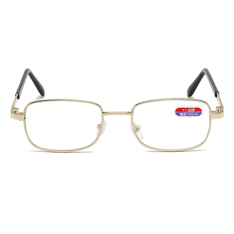 HD üveg lencséjű olvasószemüveg, karcolás- és hőálló, teljes fém keret, középkorúak és idősek számára