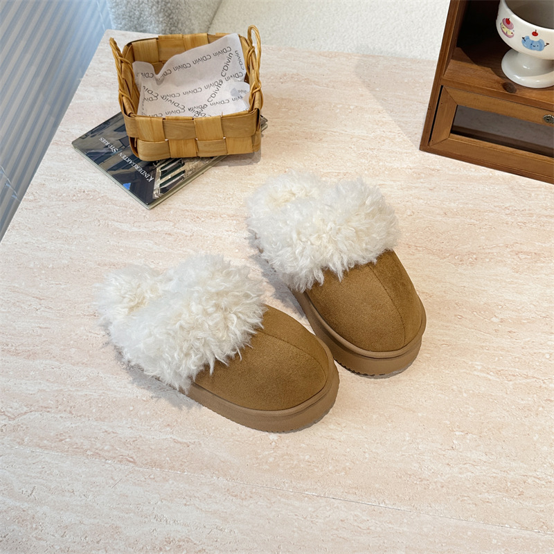 Παιδικές παντόφλες από βαμβάκι για κορίτσια, επάνω μέρος κοραλλιοφλις, σόλα PVC, ηλικίες 4–16