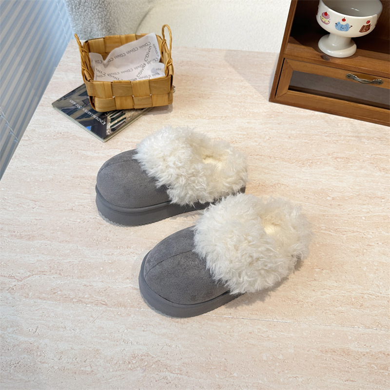 Παιδικές παντόφλες από βαμβάκι για κορίτσια, επάνω μέρος κοραλλιοφλις, σόλα PVC, ηλικίες 4–16