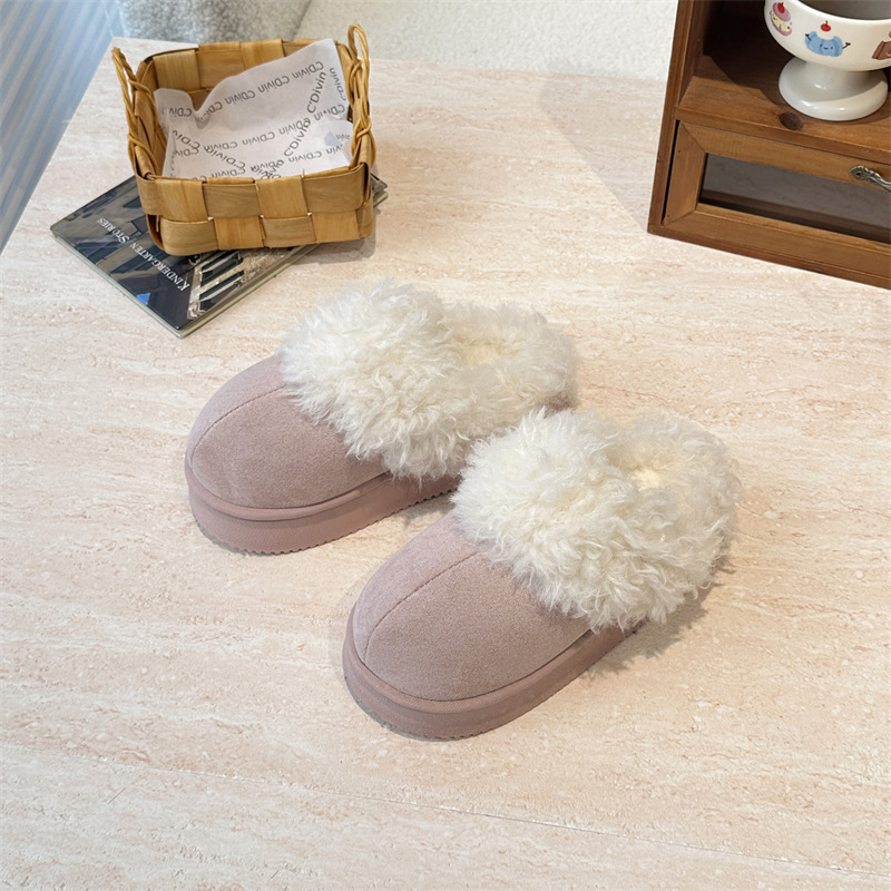 Παιδικές παντόφλες από βαμβάκι για κορίτσια, επάνω μέρος κοραλλιοφλις, σόλα PVC, ηλικίες 4–16