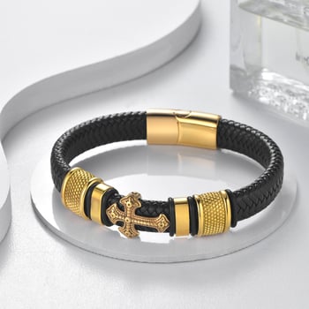 Rozsdamentes acél karkötő elektroplakált bevonattal, férfiaknak, hip-hop stílus, geometriai dizájn