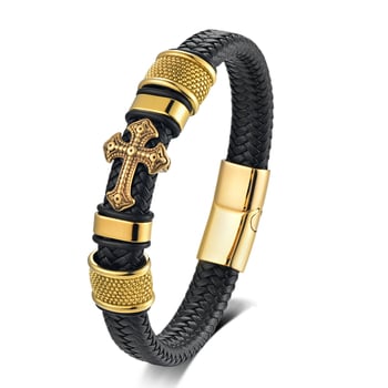 Rozsdamentes acél karkötő elektroplakált bevonattal, férfiaknak, hip-hop stílus, geometriai dizájn