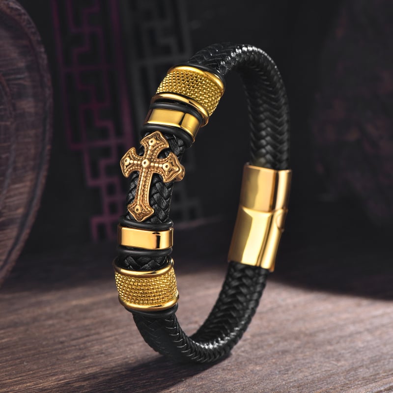 Rozsdamentes acél karkötő elektroplakált bevonattal, férfiaknak, hip-hop stílus, geometriai dizájn