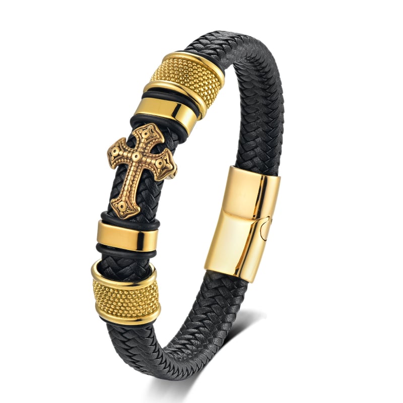 Rozsdamentes acél karkötő elektroplakált bevonattal, férfiaknak, hip-hop stílus, geometriai dizájn